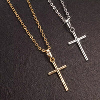 2 Collares de la Cruz de Jesús Color Oro y Plata